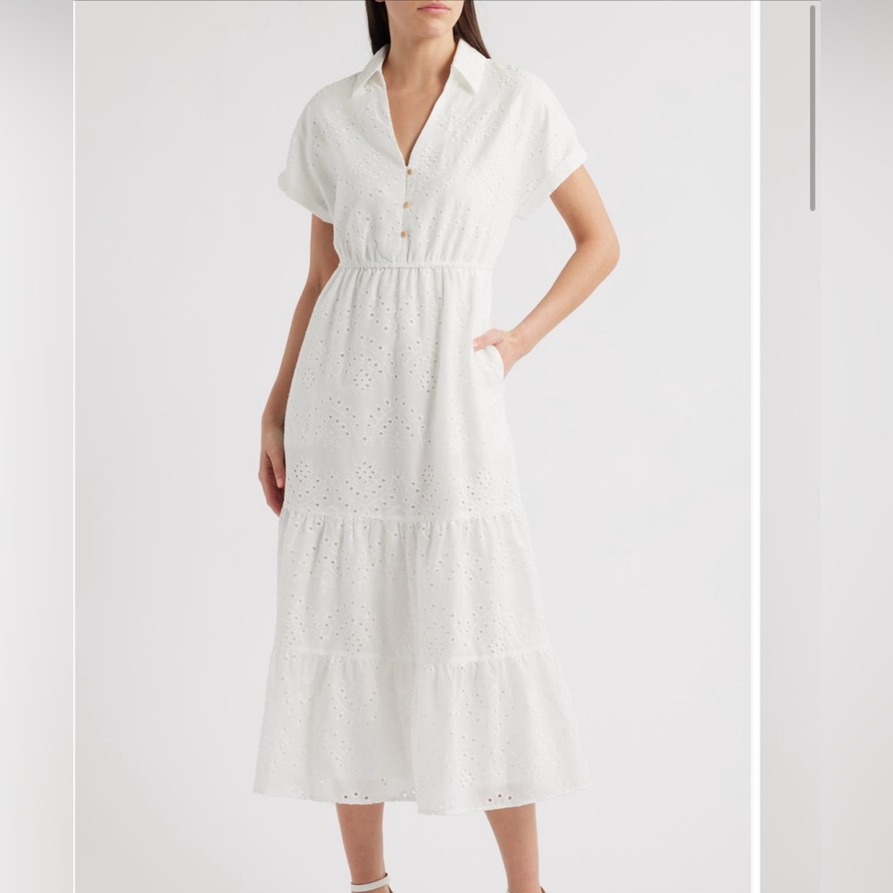 Sam Edelman eyelet maxi shirtdress